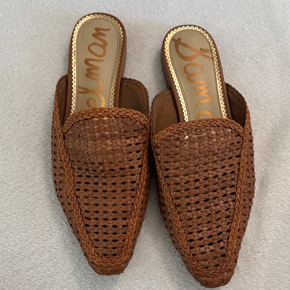 Sam Edelman Tan Woven Mules